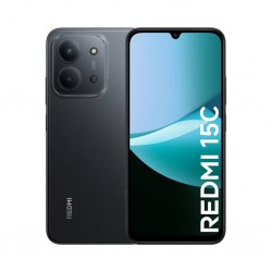 جوال ريدمي 15C 4G ثنائي الشريحة وذاكرة وصول عشوائي سعة 4 جيجابايت وذاكرة تخزين سعة 128 جيجابايت باللون أسود منتصف الليل
