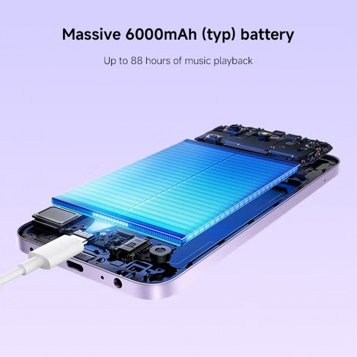 ريدمي 15C 5G ثنائي الشريحة وذاكرة وصول عشوائي سعة 8 جيجابايت وذاكرة تخزين سعة 256 جيجابايت باللون الغسق الأرجواني