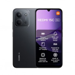ريدمي 15C 5G ثنائي الشريحة وذاكرة وصول عشوائي سعة 8 جيجابايت وذاكرة تخزين سعة 256 جيجابايت باللون الأسود الداكن