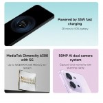 ريدمي 15C 5G ثنائي الشريحة وذاكرة وصول عشوائي سعة 8 جيجابايت وذاكرة تخزين سعة 256 جيجابايت باللون الأسود الداكن